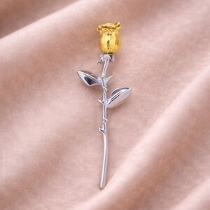 Charming Rose Gold Silver Brooch